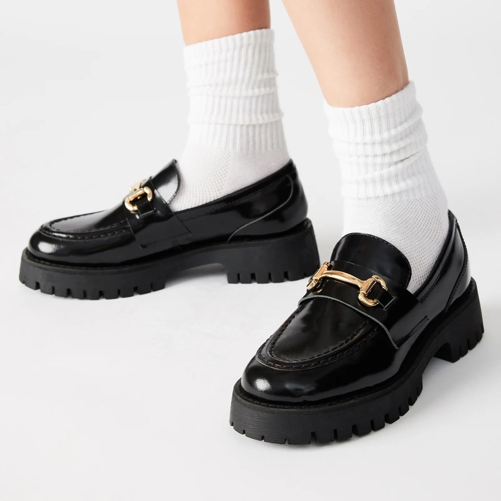 Steve Madden Lando Black Leather Loafer